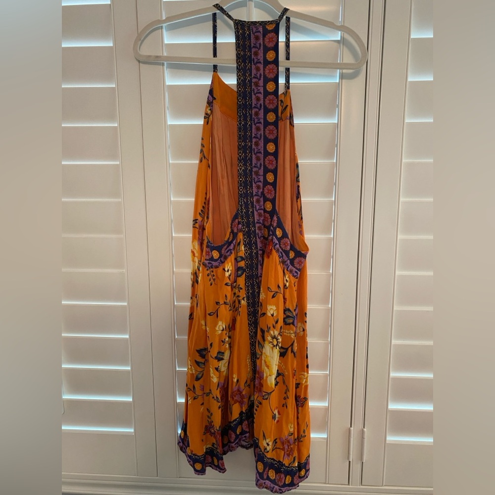 Urban Outfitters Orange Floral Midi Dress - Picture 3 of 5